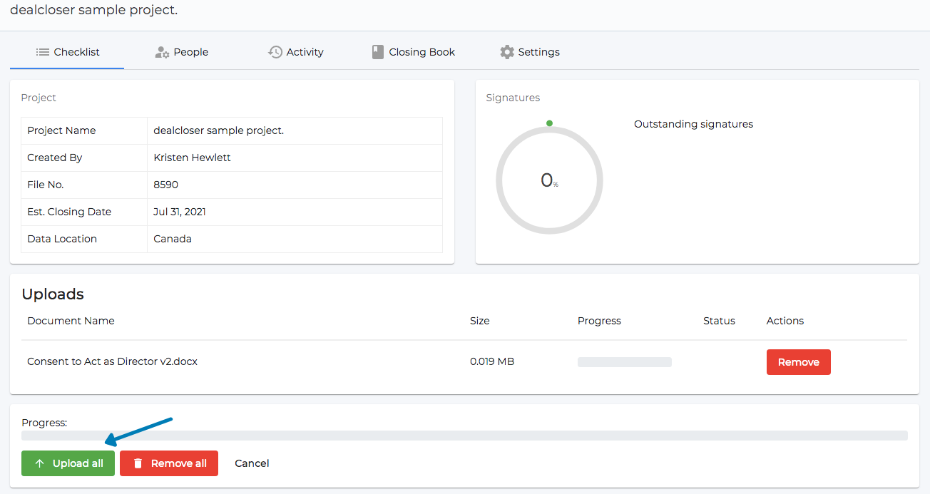 How do I bulk upload documents to my project?